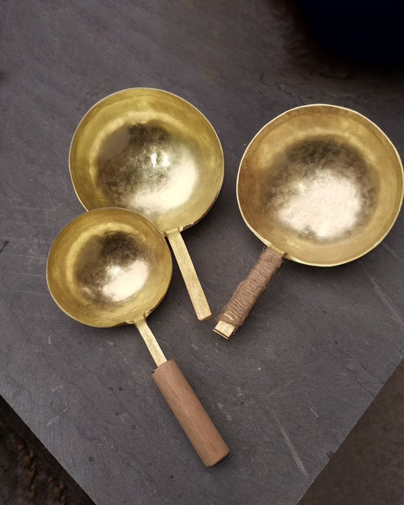 Handmade Brass Spoon With Hemp Rope
