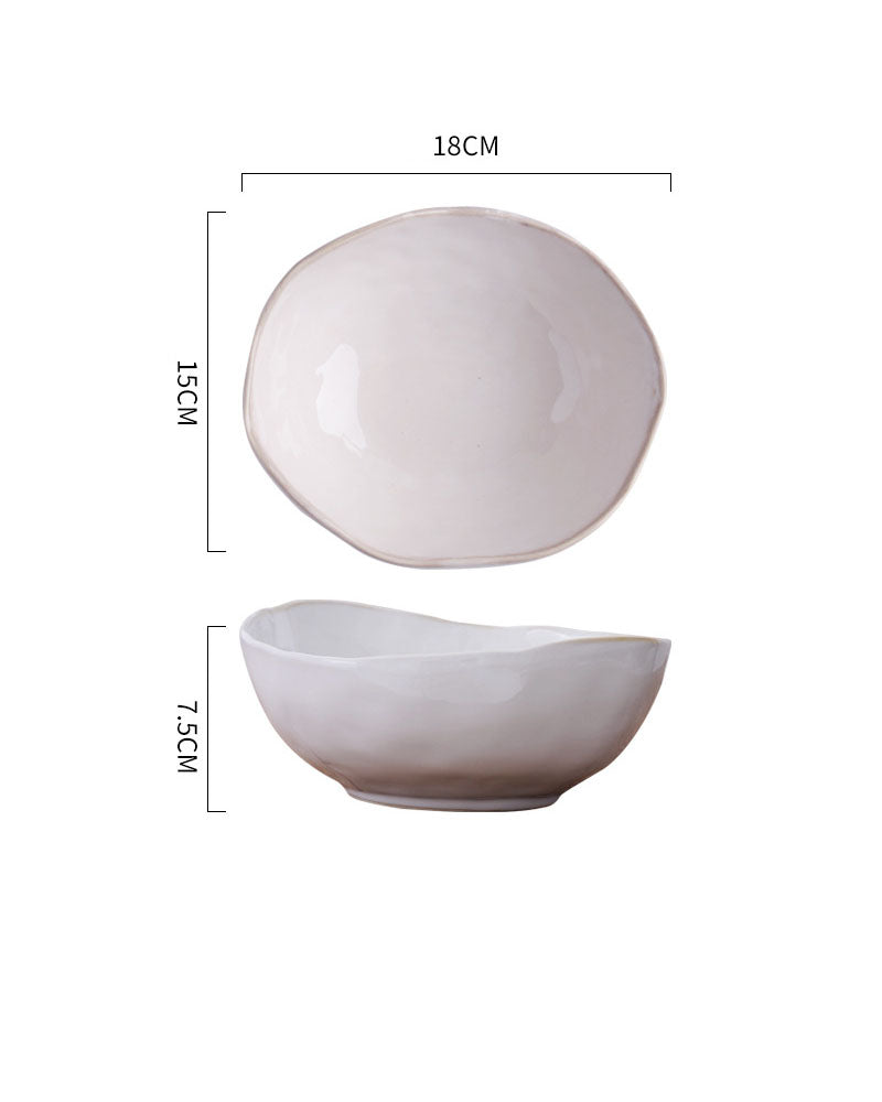 White Irregular Plates and Bowls