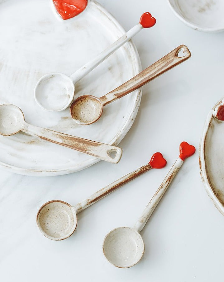 Cute Heart Ceramic Spoon