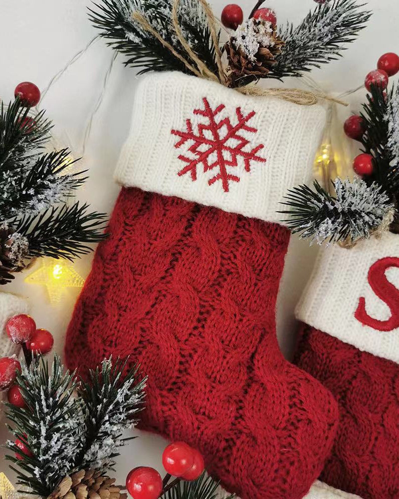 Knitted Alphabet Christmas Stocking