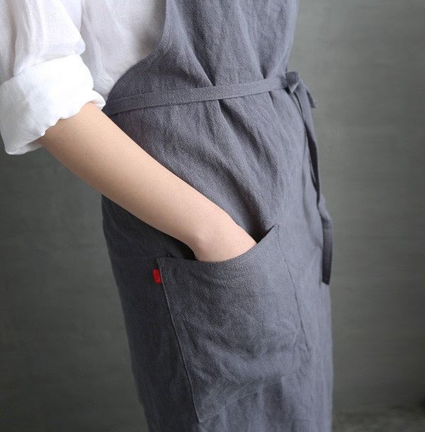 Linen Apron with Pocket