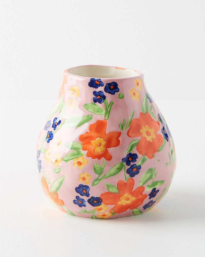 Handpainted Flowers Vase