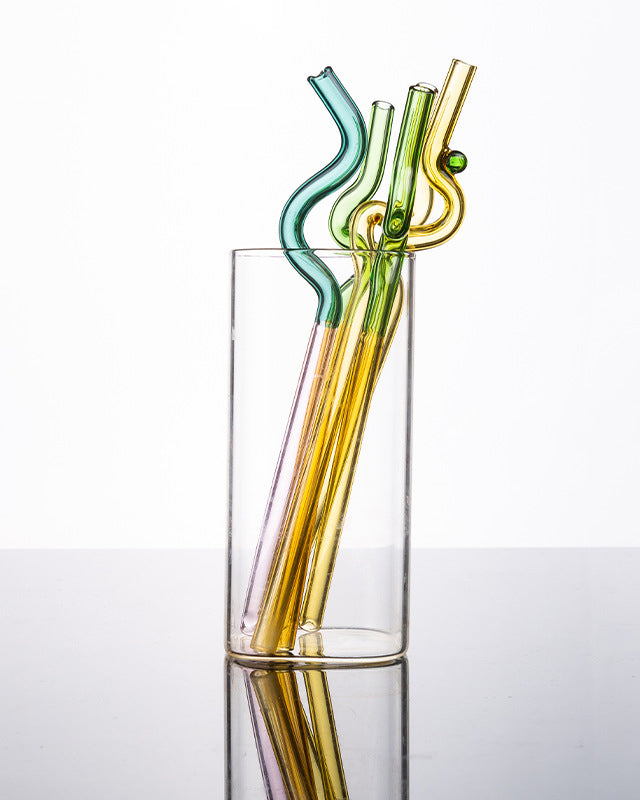 Cute Colorful Glass Straws