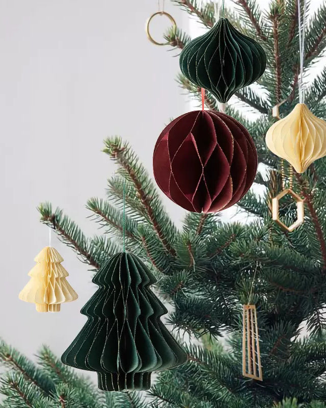 Honeycomb Christmas Tree Ornaments
