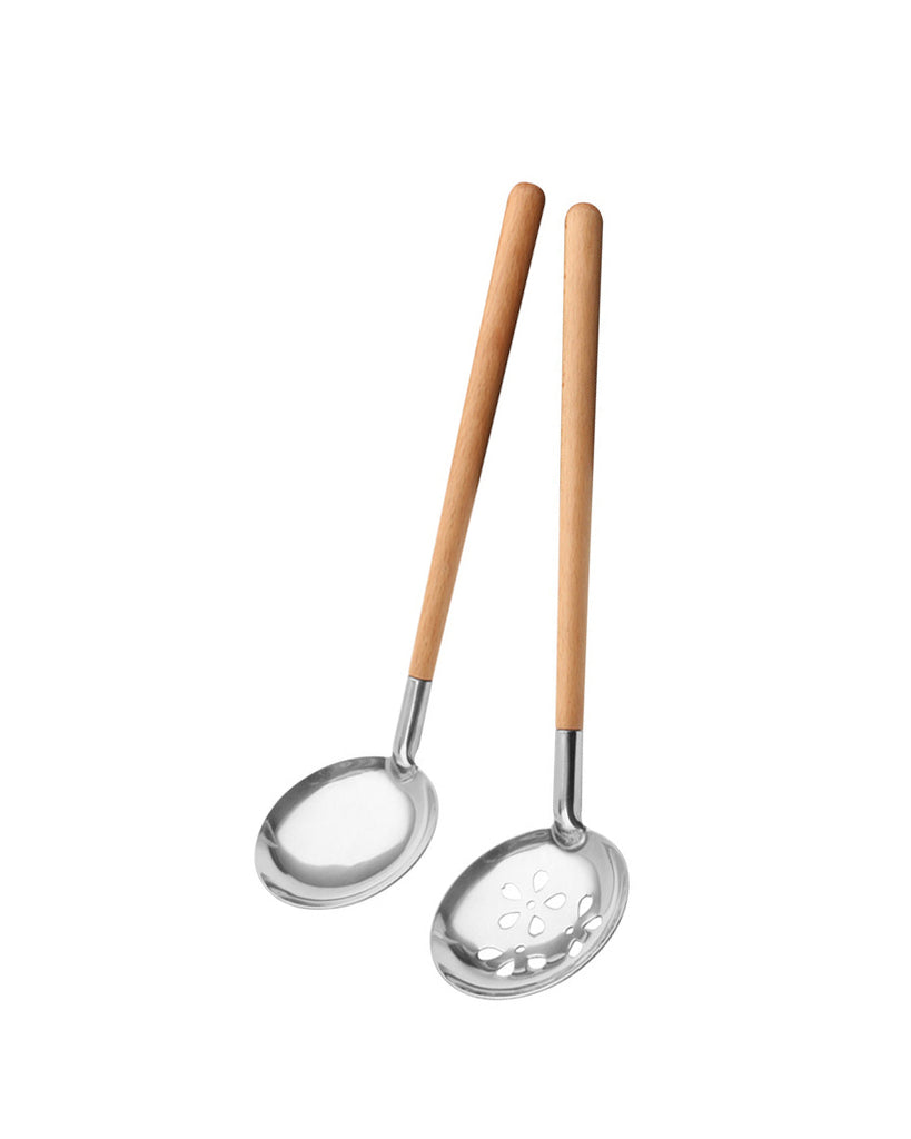 Stainless Steel Wooden Handle Soup Spoon