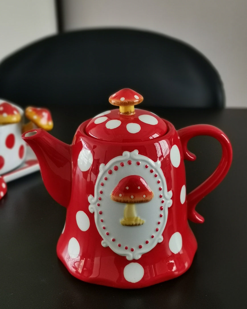 Handmade ceramics RED MUSHROOM kettle – The 24ᵗʰ
