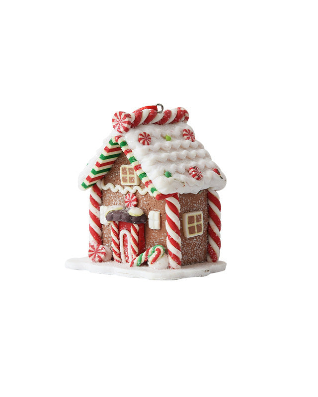 Christmas Candy House Santa Ornaments