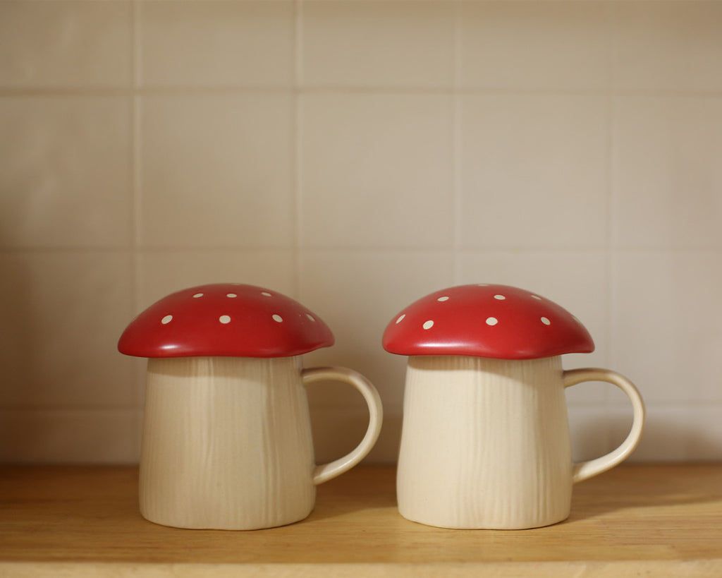Ceramic Mushroom Mug With Lid