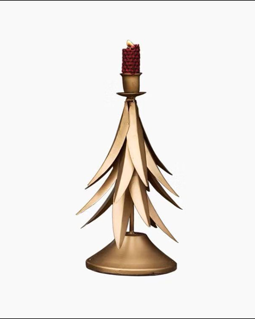 Handmade Gold Christmas Tree Candle Holder